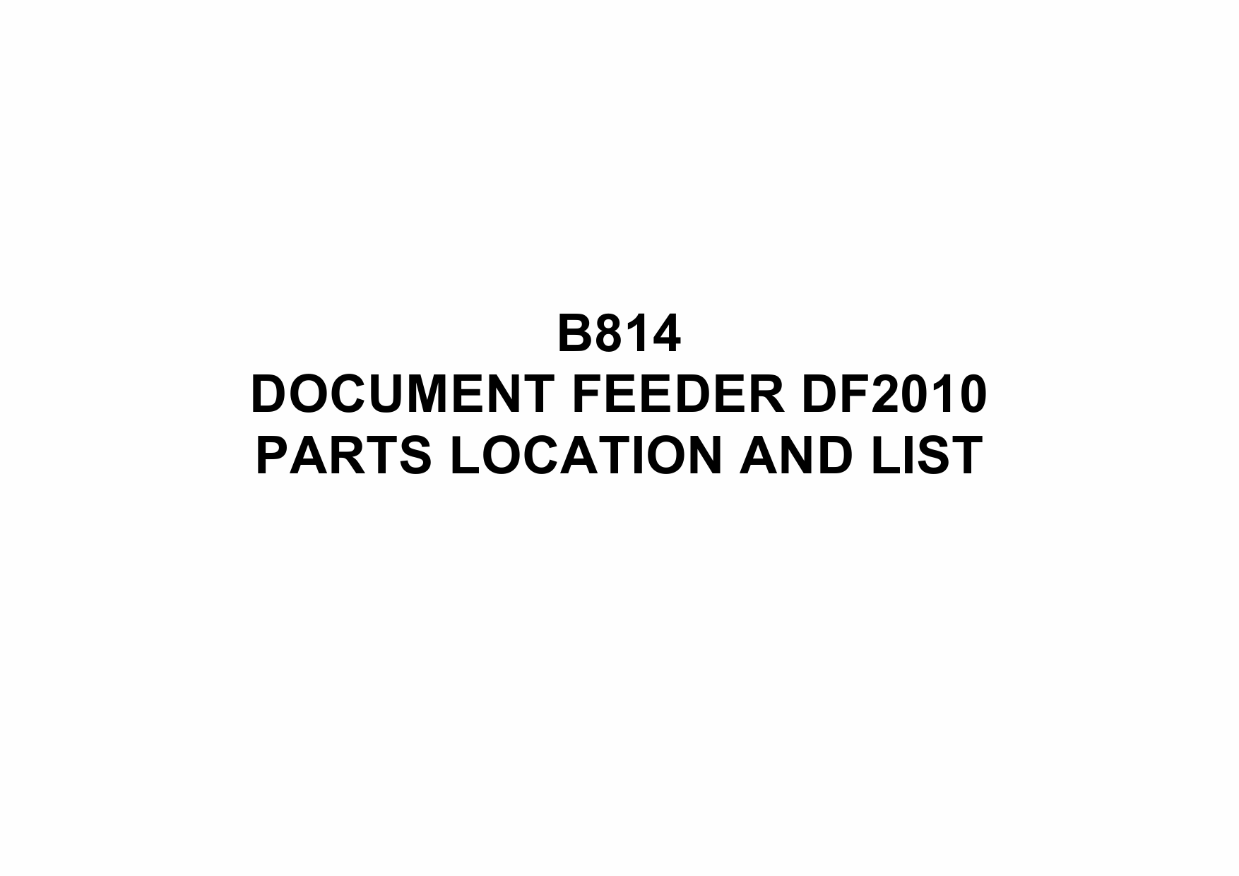 RICOH Options B814 DOCUMENT-FEEDER-DF2010 Parts Catalog PDF download-1